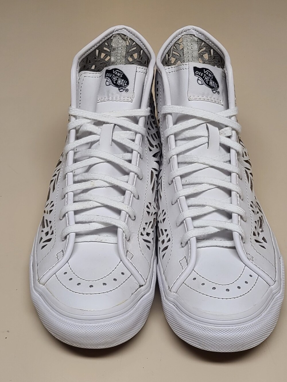 Vans SK8 Hi Leather Decon floral cut out casual skateboard sneakers size 7 1/2 - Picture 3 of 9